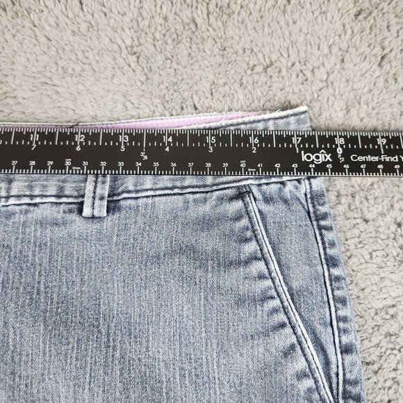 Dockers Pants Women's 14M Mid Rise Curvy Straight Leg Stretch Denim Blue Trouser - Picture 3 of 9